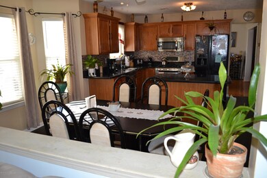kitchen with island and table