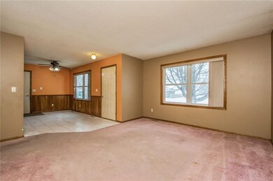 Living room and dining area