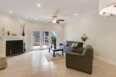 living room that overlooks private courtyard