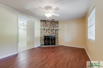 Living Room with stone fireplace