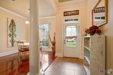 Opens to the dining room, living area with firepla