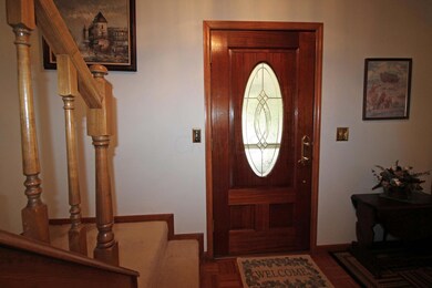 Leaded glass door