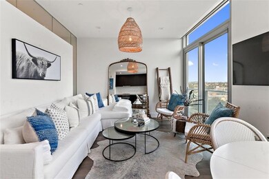 Living room with wood finished floors