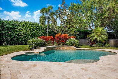 Saltwater, heated pool with waterfall on timer.