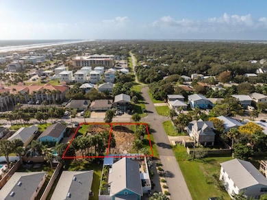 Aerial view of property and surrounding area with property boundaries highlighted