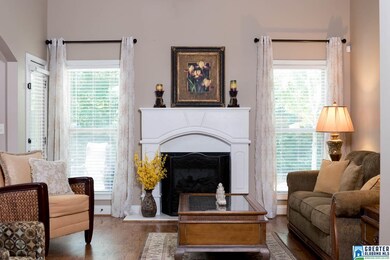 Limestone Fireplace with Logs, newly finished glea