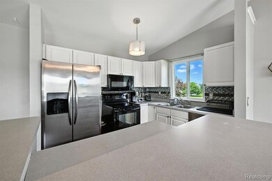 Large island for food prep and eat in with counter height stools