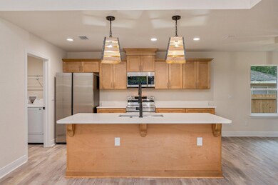 Warm Wood Cabinets /Island