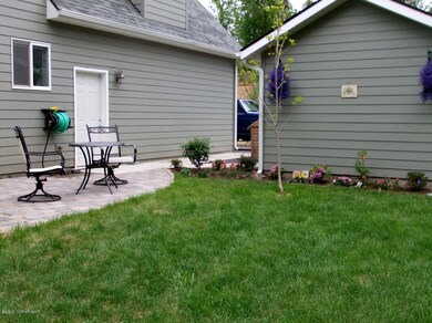 Back yard and detached garage