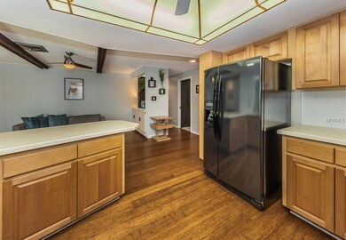 Kitchen with view of family room