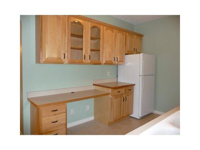Kitchen. Planning Desk with glass cabinet doors