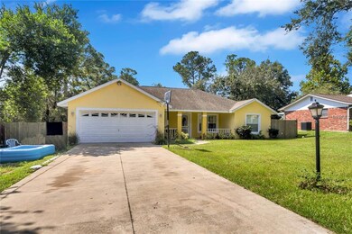 Large property with long driveway.