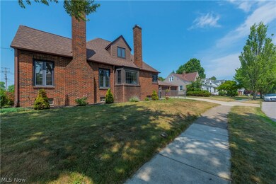 Side view of brick bungalow