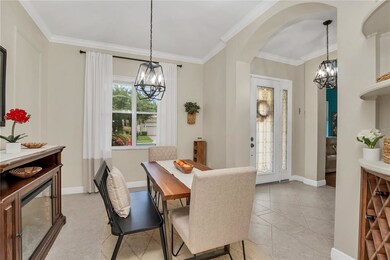 DINING ROOM WITH DESIGNER LIGHTING, BEAUTIFUL ETCH
