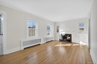 Living Room with Wood Burning Fireplace