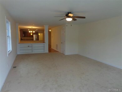 Looking into the living room from the front door. 