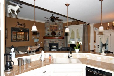 Kitchen Over Looks Family Room