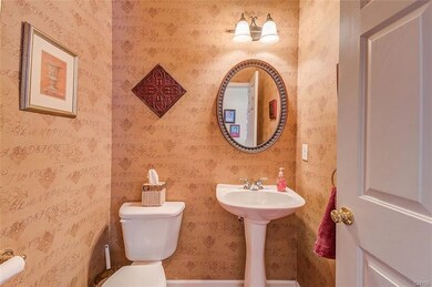First Floor Bathroom with pedestal sink and hard w