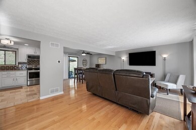 Hardwood floors throughout the diving and living r