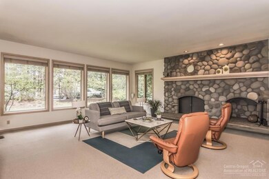 Wood-Burning, River Rock Fireplace