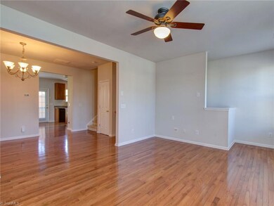 View from a Family room to Dining and Kitchen