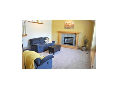 Vaulted great room with fireplace