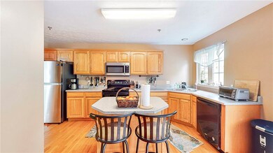 View of the kitchen from the dining area.