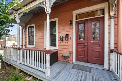 Original double doors with beveled glass