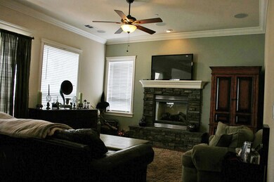 Great Room with rock Fireplace
