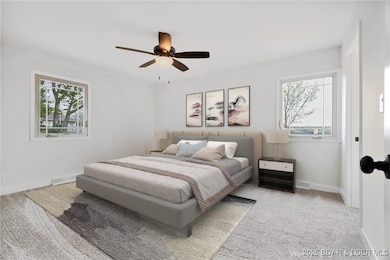 Virtually staged master bedroom