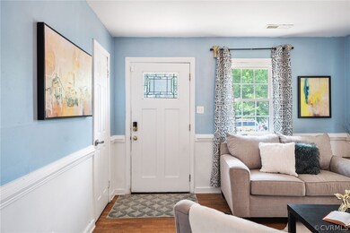 Foyer featuring hardwood / wood-style flooring