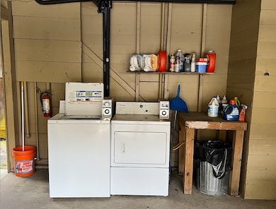 Shared laundry in carport area.