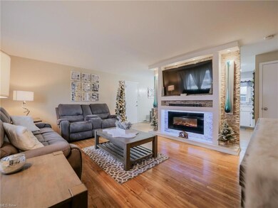 Electric fireplace in living room main floor