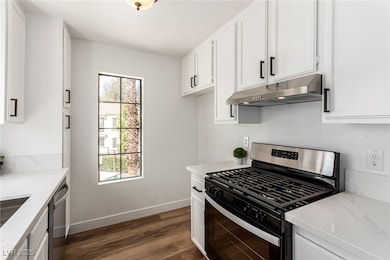 Kitchen with stainless steel appliances