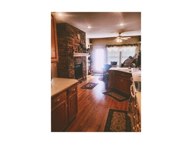 View from kitchen sink to rear door, excellent vie