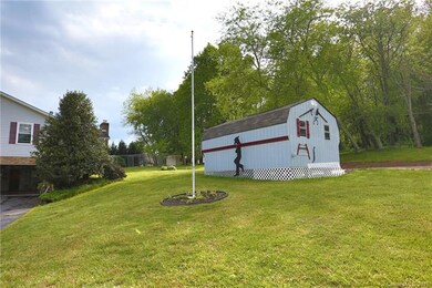 View of storage barn and back yard.