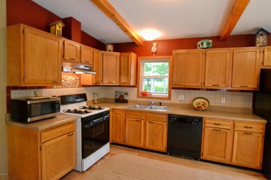 Kitchen flows into living room
