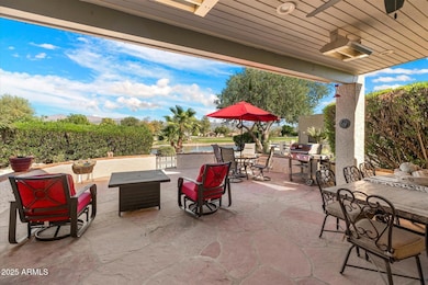Beautiful covered patio with heaters