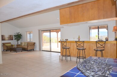 great room and island kitchen
