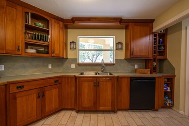 Detail of kitchen sink area, and window overlooking front yard.