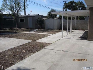 Rear yard with 2 storage sheds