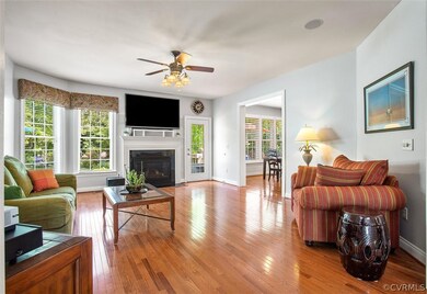 Family room view to door to deck and kitchen