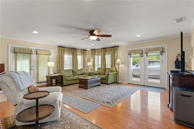 Bright family room with so much natural light.