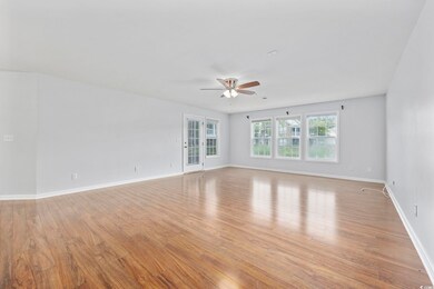 Unfurnished room featuring ceiling fan and light h
