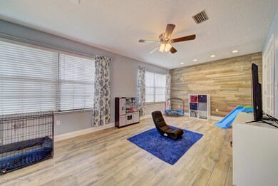 Florida room with shiplap wall