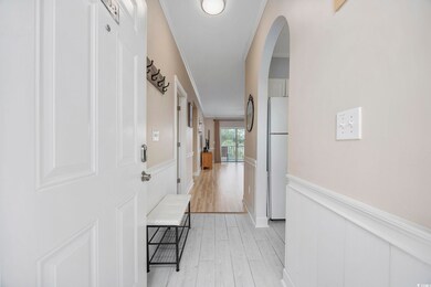 Hallway featuring light wood-type flooring and cro