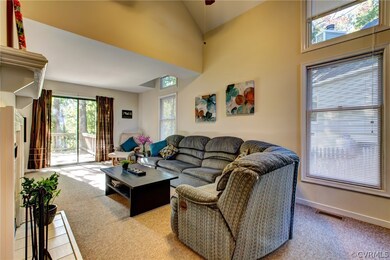 Great Family Room with vaulted ceiling, fireplace