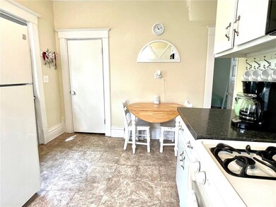 Nice eat in kitchen space! Door on the left leads to a 3/4 bath on the main level!