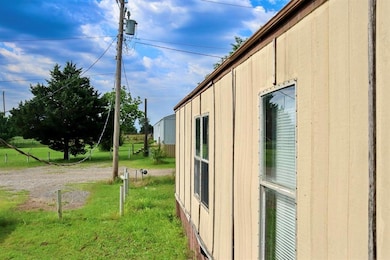 Side view of mobile home