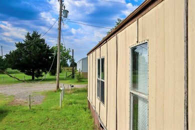 Side view of mobile home
